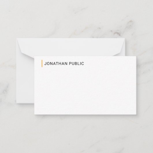 Moderne, elegante, einfache Designvorlage Personal Mitteilungskarte (Vorderseite)