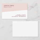 Moderne elegante einfache erröten rosa weiße visitenkarte (Vorne/Hinten)