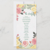 Moderne elegante einfache Floral-Hochzeitsprogramm (Rückseite)
