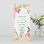Moderne elegante einfache Floral-Hochzeitsprogramm (Stehend Vorderseite)