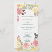Moderne elegante einfache Floral-Hochzeitsprogramm (Vorderseite)
