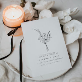 Moderne Elegante einfache, florale Save the Date K Einladung