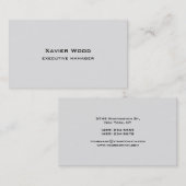 Moderne Elegante, einfache Gray Manager Visitenkarte (Vorne/Hinten)