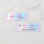 Moderne Elegante, einfache Herzen, holografisch Treuekarte (Vorne/Hinten)