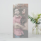 Moderne Elegante Einfache Hochzeit des Fotos Menükarte (Stehend Vorderseite)