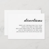 Moderne Elegante einfache Hochzeitspazierwege Schw Begleitkarte (Vorne/Hinten)