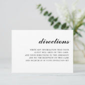 Moderne Elegante einfache Hochzeitspazierwege Schw Begleitkarte (Stehend Vorderseite)