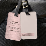 Moderne Elegante einfache Imitate Rose Gold Brushe Gepäckanhänger<br><div class="desc">Moderne Elegant Simple Imitats Rose Gold Brushed Metal Gepäckmarke.</div>