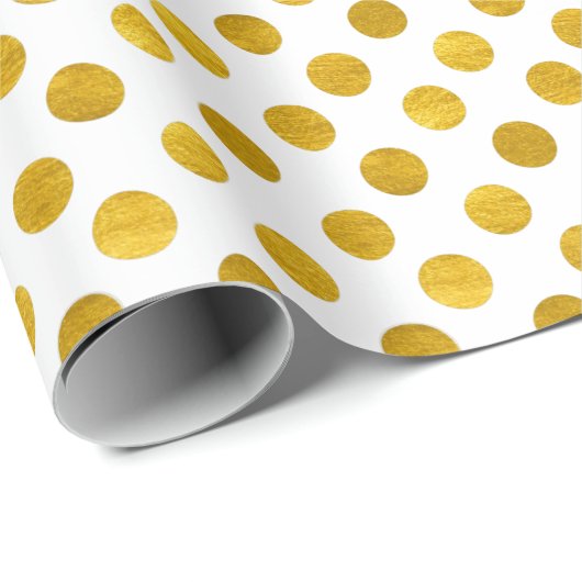 Moderne elegante, einfache, klassische weiße Goldp Geschenkpapier (Rolleneckpunkt)