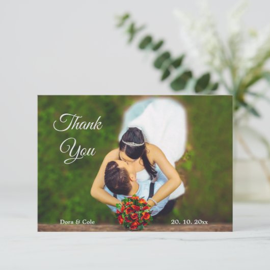 Moderne Elegante Einfache Liebe Minimalistisches F Dankeskarte (Stehend Vorderseite)