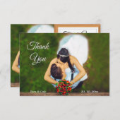 Moderne Elegante Einfache Liebe Minimalistisches F Dankeskarte (Vorne/Hinten)