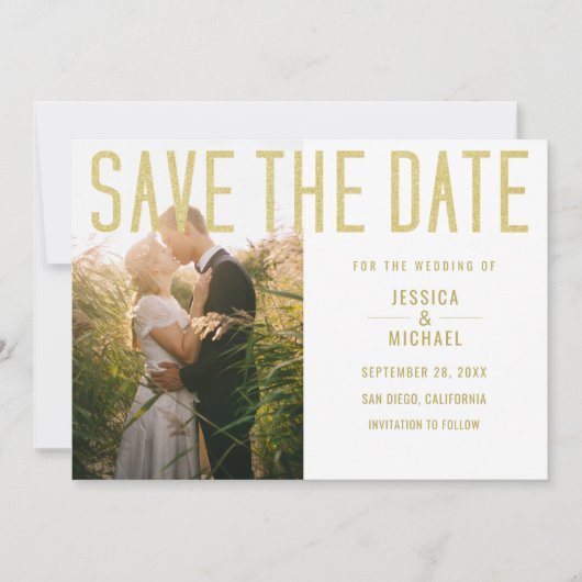 Moderne Elegante Einfache Minimalistische Foto Hoc Save The Date (Vorderseite)