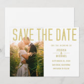 Moderne Elegante Einfache Minimalistische Foto Hoc Save The Date (Vorne/Hinten)