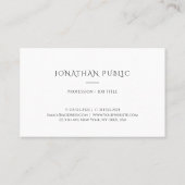 Moderne Elegante einfache Minimalistische Vorlage Visitenkarte (Rückseite)