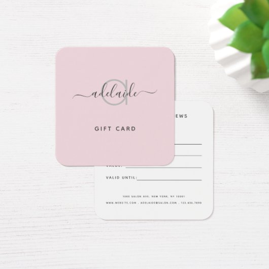 Moderne elegante, einfache Monogram-Blush-Geschenk (Schreibtisch)