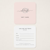 Moderne elegante, einfache Monogram-Blush-Geschenk (Vorne & Hinten)