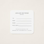 Moderne elegante, einfache Monogram-Blush-Geschenk (Rückseite)