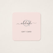 Moderne elegante, einfache Monogram-Blush-Geschenk (Vorderseite)