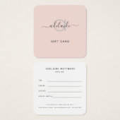 Moderne elegante, einfache Monogram-Blush-Geschenk (Vorne & Hinten)