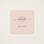 Moderne elegante, einfache Monogram-Blush-Geschenk (Vorderseite)