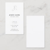 Moderne, elegante, einfache Monogram-Vorlage Luxus Visitenkarte (Vorne/Hinten)