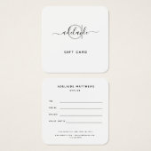 Moderne elegante, einfache Monogram-weiße Geschenk (Vorne & Hinten)