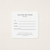 Moderne elegante, einfache Monogram-weiße Geschenk (Rückseite)