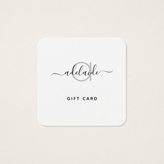 Moderne elegante, einfache Monogram-weiße Geschenk (Vorderseite)