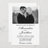 Moderne Elegante Einfache Paare Foto Hochzeit Einladung (Vorne/Hinten)