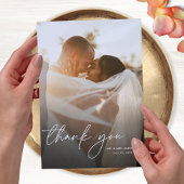 Moderne Elegante einfache Portrait-Foto Hochzeit Dankeskarte