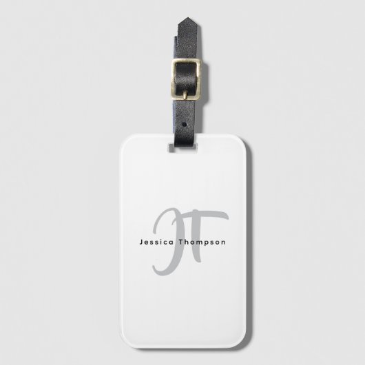 Moderne elegante einfache professionelle Monogramm Gepäckanhänger (Vorderseite Vertikal)