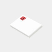 Moderne elegante einfache professionelle Monogramm Post-it Klebezettel (angewinkelt)