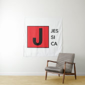 Moderne elegante einfache professionelle Monogramm Wandteppich (Beispiel)