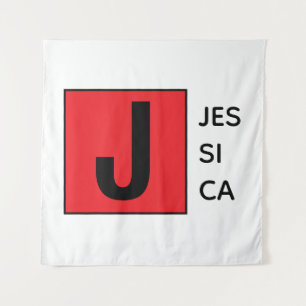 Moderne elegante einfache professionelle Monogramm Wandteppich