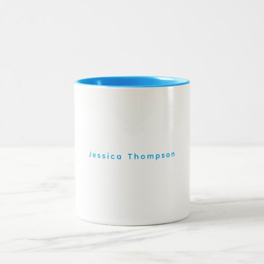 Moderne elegante einfache professionelle Namen Zweifarbige Tasse (Mittel)