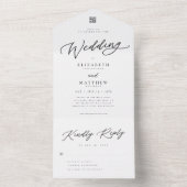Moderne elegante, einfache QR Code Hochzeit All In One Einladung (Innen Boden)