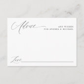 Moderne Elegante Einfache romantische Hochzeit Hinweiskarte (Vorderseite)