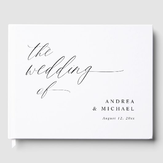 Moderne Elegante Einfache romantische Minimalistis Gästebuch (Vorderseite)