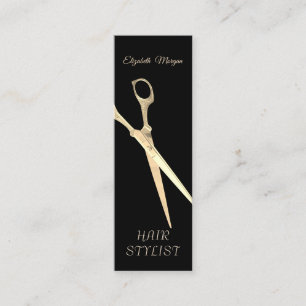 Moderne elegante einfache schlichte goldene Schere Mini Visitenkarte