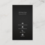 Moderne elegante einfache schlichte schwarze visitenkarte (Rückseite)