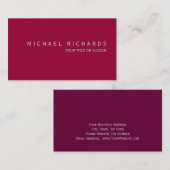 Moderne elegante, einfache Schlichte Visitenkarte (Vorne/Hinten)