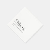 Moderne Elegante einfache Schwarz-Weiß-Hochzeit Serviette (Ecke)