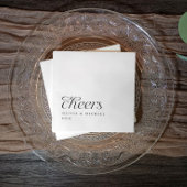 Moderne Elegante einfache Schwarz-Weiß-Hochzeit Serviette