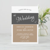 Moderne, elegante, einfache Skripthochzeit Einladung (Stehend Vorderseite)