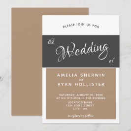 Moderne, elegante, einfache Skripthochzeit Einladung