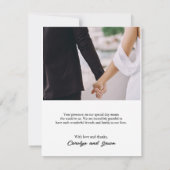 Moderne, elegante, einfache SkriptWedding Dankesch Dankeskarte (Rückseite)