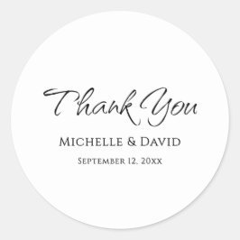 Moderne, elegante, einfache SkriptWedding Vielen D Runder Aufkleber