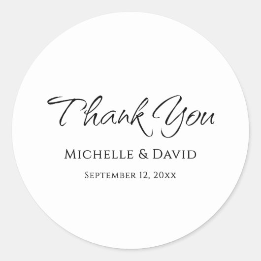 Moderne, elegante, einfache SkriptWedding Vielen D Runder Aufkleber (Vorderseite)
