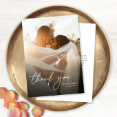 Moderne elegante, einfache, vertikale Foto-Hochzei Dankeskarte