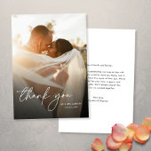 Moderne elegante, einfache, vertikale Foto-Hochzei Dankeskarte
